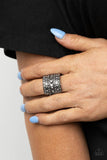 Target Locked - Silver - Black/Gunmetal Wide Band Ring. Fashion Fix Ring April 2021