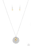 Seaside Shimmer - Yellow Pearls Silver Disc Long Necklace