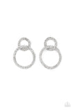 Intensely Icy - White Rhinestones Post Earrings