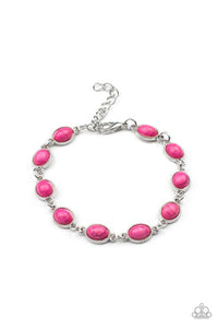 Desert Day Trip - Pink Oval stones Clasp Bracelet