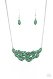 Eden Escape - Green Marquise Shaped Beads Short Necklace