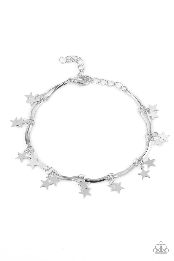 Party in the USA - Silver Stars Clasp Bracelet