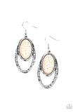 Pasture Paradise - Black - White Oval Stone Fishhook Earrings