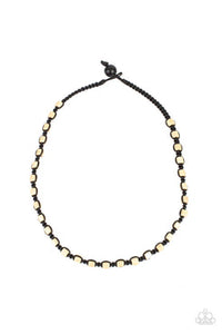 Highland Hustler - Black Cording White Round Wooden Beads Urban Necklace