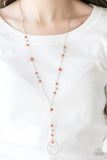 Sandstone Savannahs - Multi - Orange Beads Long Necklace