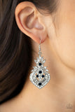 Royal Hustle - Blue - White Rhinestones Fishhook Earrings