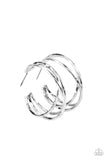 City Contour - Silver Bars Overlapping Hoop Earrings