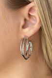 City Contour - Silver Bars Overlapping Hoop Earrings