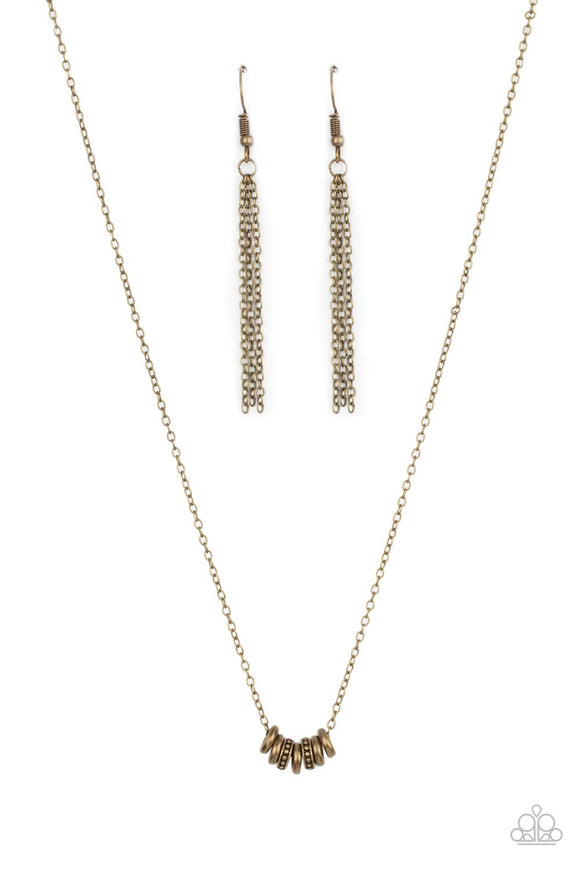 Dainty Dalliance - Brass Rings Dainty Chain Short Necklace