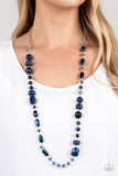 Juicy Gossip - Blue Crystal and Acrylic Beads Long Necklace