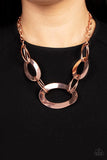 Metalhead Count - Copper Oval Rings Connect Short Necklace