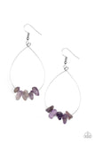 South Beach Serenity - Purple Stones Silver Wire Fishhook Earrings