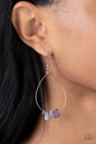 South Beach Serenity - Purple Stones Silver Wire Fishhook Earrings