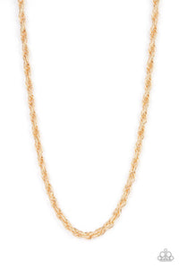 Pit Stop - Gold Triple Links Urban Long Necklace