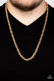 Pit Stop - Gold Triple Links Urban Long Necklace