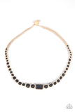 It's A Thai - Multi Black Beads White Cording Urban Short Necklace