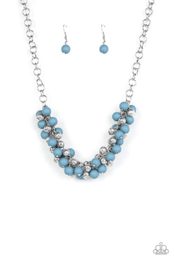 Party Procession - Blue Spring Lake Beads Short Necklace