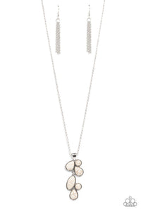 Wild Bunch Flair - White Teardrop Beads Long Necklace