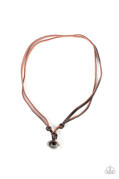 Winslow Wrangler - Brown Leather Laces Silver Bead Urban Long Necklace