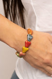 Shark Out of Water - Yellow - Multi Mustard Ceramic Beads Stretchy Bracelet