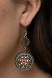 Meadow Mantra - Multi Beads Silver Disc Fishhook Earrings