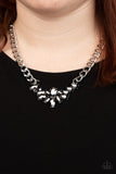 Come At Me - Silver Chunky Chain Hematite Rhinestones Short Necklace