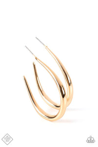 Curve Your Appetite - Gold - Copper Hoop Earrings Fashion Fix June 2022