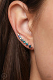 Starlight Show - Blue - Pink Iridescent Dainty Rhinestones Post Ear Crawlers