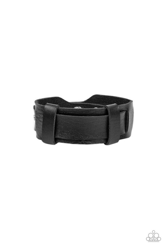 Desert Desperado - Black Leather Band Urban Snap Bracelet