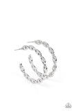 Impressive Innovation - Silver Airy Flat and Oval Beads Hoop Earrings