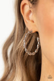 Impressive Innovation - Silver Airy Flat and Oval Beads Hoop Earrings