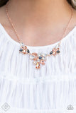 Completely Captivated - Rose Gold Fittings Multi Gems Short Necklace - Fashion Fix Necklace April 2022