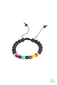 Canyon Kaleidoscope - Multi Stone Beads Lava Rock Beads Urban Pull Tie Bracelet