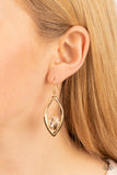 Beautifully Bejeweled - Gold Teardrop Gem Fishhook Earrings