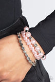 Shoreside Soiree - Pink Gossamer Pebble-Like Pearls Stretchy Bracelet