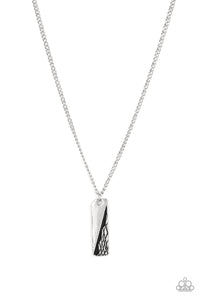 Tag Along - Silver/Black Dog Tag Urban Short Necklace