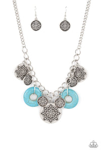 Western Zen - Blue/Turquoise Stone Rings Short Necklace