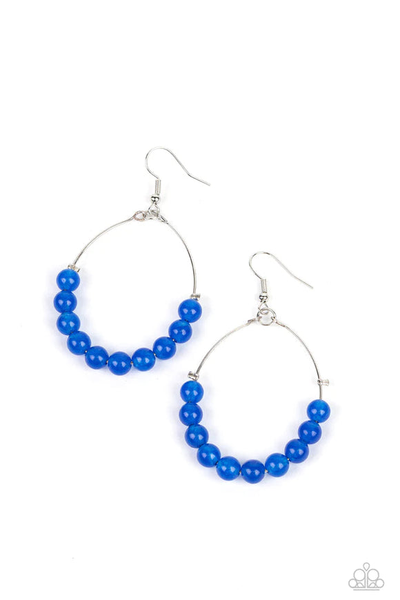 Catch A Breeze - Blue Stones Fishhook Earrings