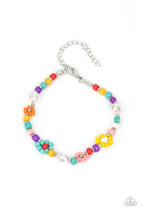 Groovy Gerberas - Multi Seed Bead Pedals Clasp Bracelet