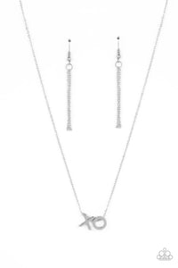 Hugs and Kisses - Silver "X" and "O" Silver Chain Inspirational Short Necklace