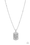 Empire State of Mind - Silver Rectangular Pendant Stamped Inspirational Urban Long Necklace