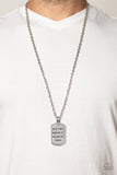 Empire State of Mind - Silver Rectangular Pendant Stamped Inspirational Urban Long Necklace