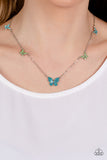 Fairy Special Butterfly - Multi Rhinestones Silver Butterflies Short Necklace