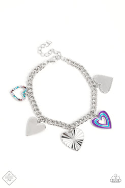 Funky Forte - Multi Heart charms Clasp Bracelet - Fashion Fix Bracelet