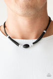 The Forerunner - Black Cording White Beads Urban Necklace