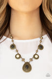 Mayan Magic - Multi Stones Brass Frames Short Necklace