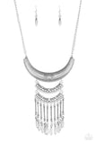 Eastern Empress - Brass - Silver Plates Tribal Patterns Brass Beads and Twisted Bars Short Necklace