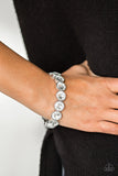 Number One Knockout - Multi Iridescent - White Rhinestones Stretchy Bracelet. LOP Piece