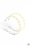 Daisy Disposition - White Dainty Daisies Blooms around Hoop Earrings