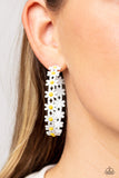 Daisy Disposition - White Dainty Daisies Blooms around Hoop Earrings